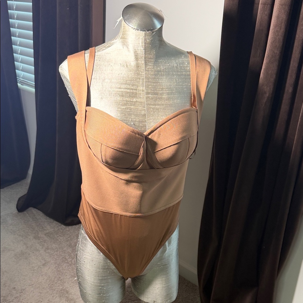 Fashionova Women's Tan Bodysuit